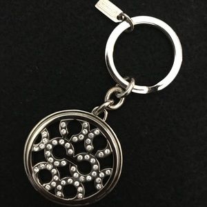 COACH NWOT Signature Rhinestone Medallion Key Ring